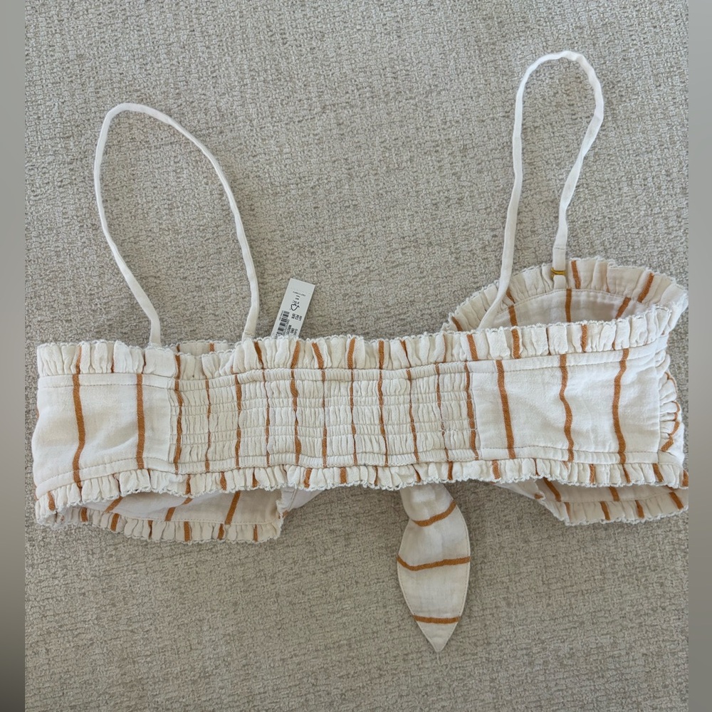 Madewell Lightspun Tie-Front Bandeau Top in Stripe - Picture 8 of 10